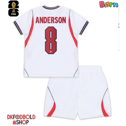 England Elliot Anderson #8 Hjemmebanesæt Børn VM 2026 Kort ærmer (+ korte bukser)